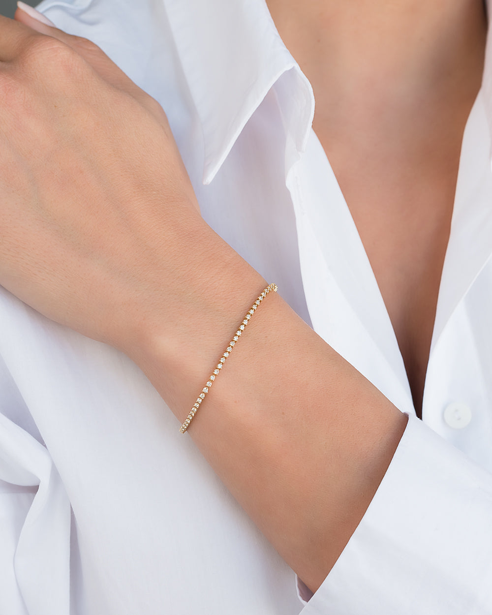 3 Prong Diamond Tennis Bracelet Zoe Lev Jewelry