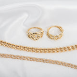 14k Gold Large Miami Cuban Link Ring Chains Zoe Lev Jewelry