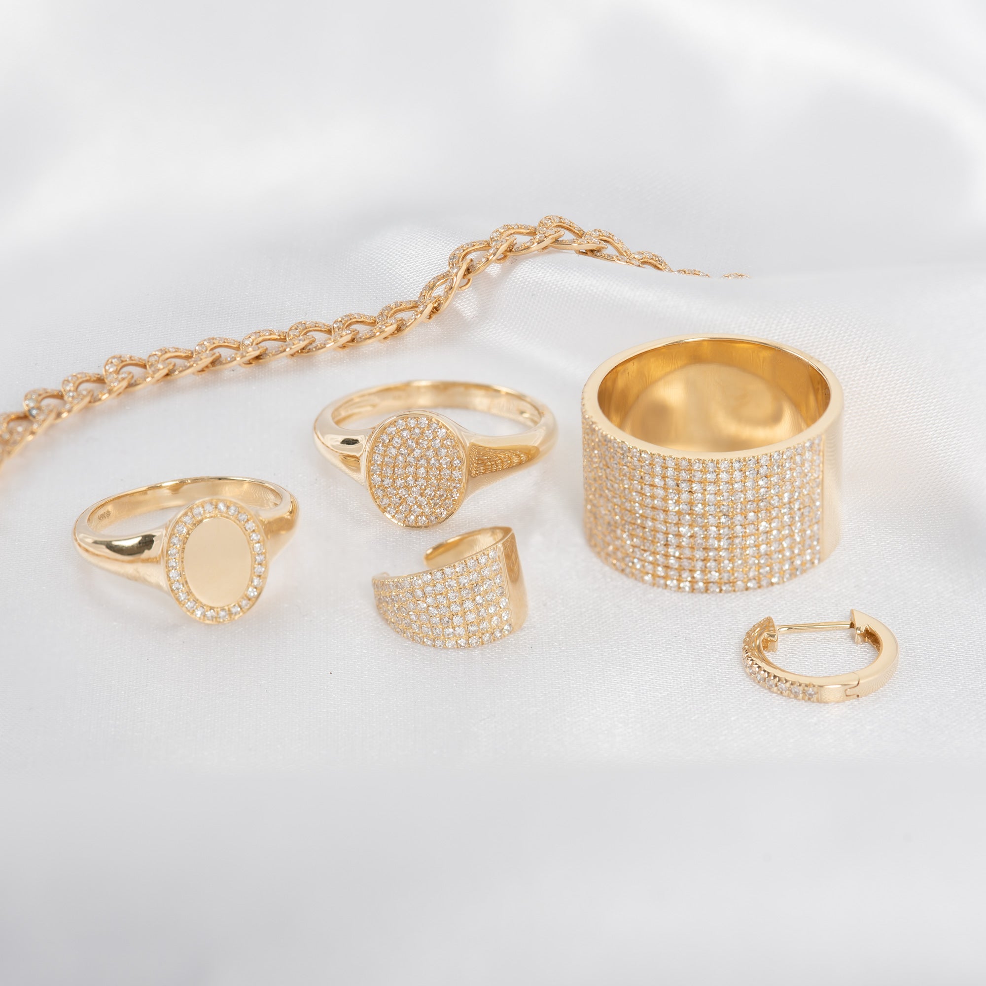 Pave Diamond Signet Ring Zoe Lev Jewelry