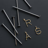 14k Gold Large Initial Nail Pendant Personalized Zoe Lev Jewelry