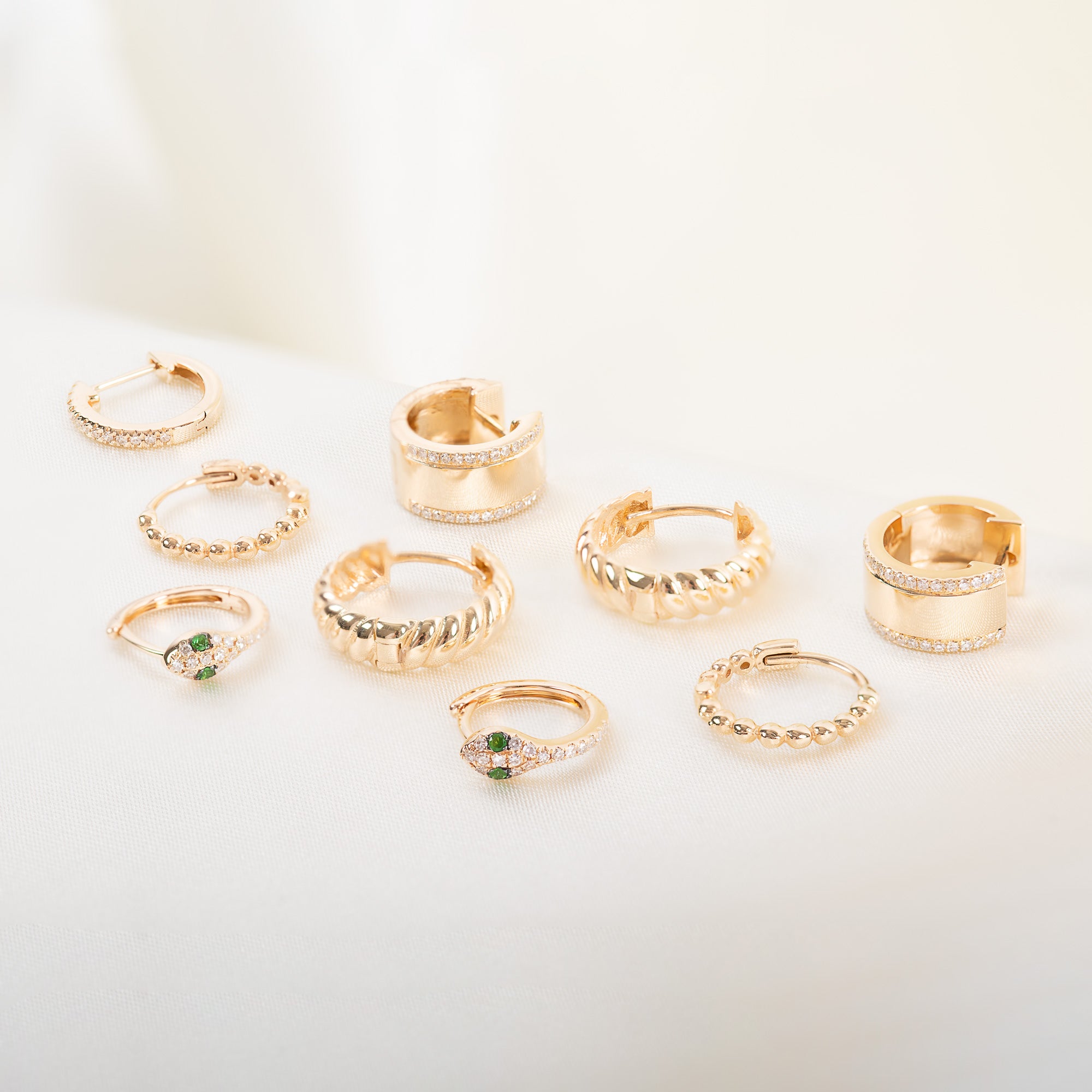 14K Gold Braided Huggie Earrings Hoops & Huggies Zoe Lev Jewelry