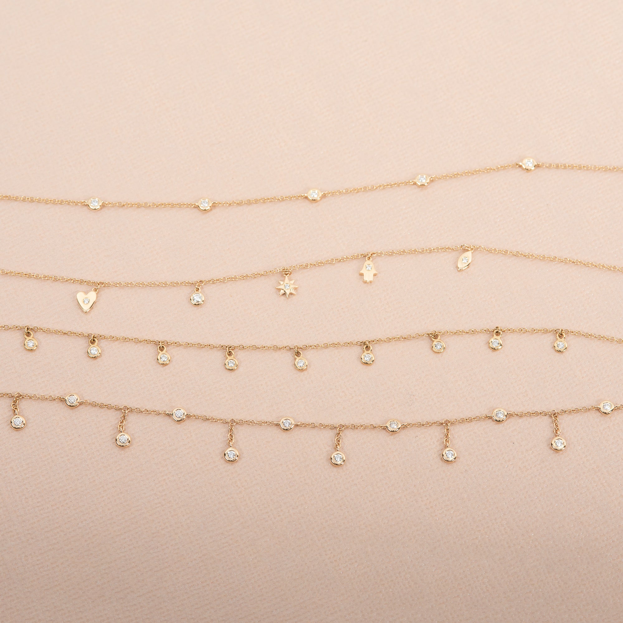 Drop Bezel Diamond Shaker Necklace SAMPLE SALE Zoe Lev Jewelry