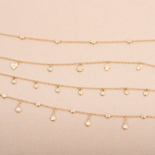 14k Gold and Diamond Charms Necklace