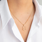 14k Gold Large Initial Nail Pendant Personalized Zoe Lev Jewelry