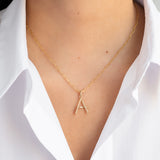 14k Gold Large Initial Nail Pendant Personalized Zoe Lev Jewelry