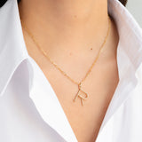 14k Gold Large Initial Nail Pendant Personalized Zoe Lev Jewelry