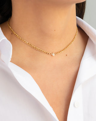 Cuban Link Pear Diamond Choker