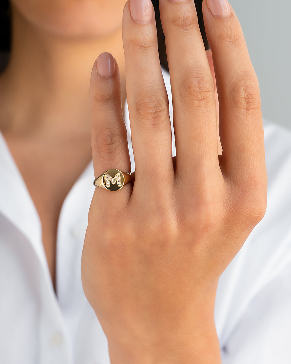 Handmade Sparkling Diamond Heart Signet Ring, Kate | Signet ring, Signet  rings women, Delicate gold ring