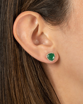 Diamond Emerald Stud Earrings