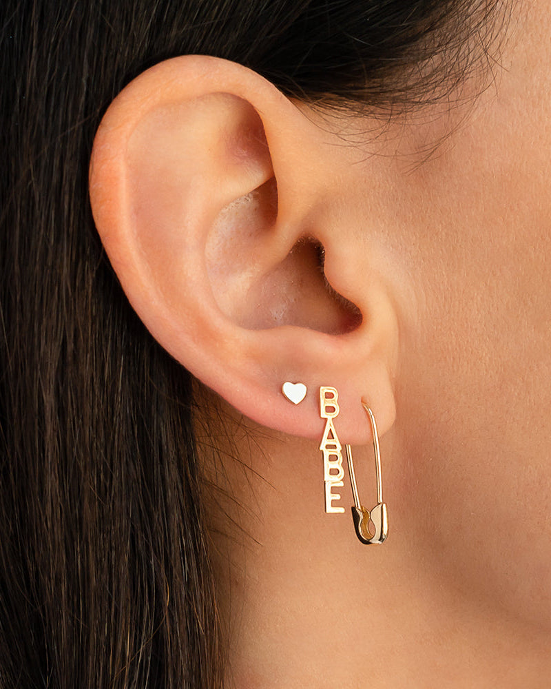 14k Gold Safety Pin Earring Zoe Lev Jewelry