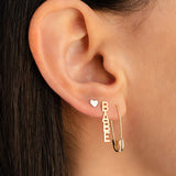 14k Gold Safety Pin Earring Zoe Lev Jewelry