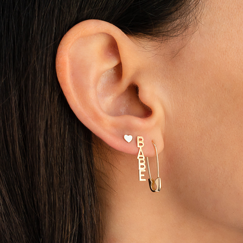 14k Gold Safety Pin Earring