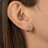 Diamond Split Huggie Earrings Hoops & Huggies Zoe Lev Jewelry