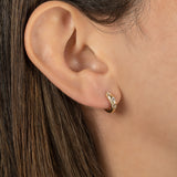 Diamond Domed Starburst Huggie Earrings Hoops & Huggies Zoe Lev Jewelry