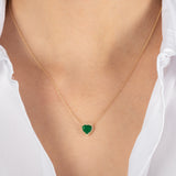Diamond Emerald Heart Necklace SAMPLE SALE Zoe Lev Jewelry