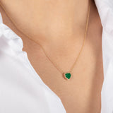 Diamond Emerald Heart Necklace SAMPLE SALE Zoe Lev Jewelry