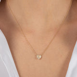 Diamond Moonstone Heart Necklace SAMPLE SALE Zoe Lev Jewelry