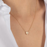 Diamond Moonstone Heart Necklace SAMPLE SALE Zoe Lev Jewelry