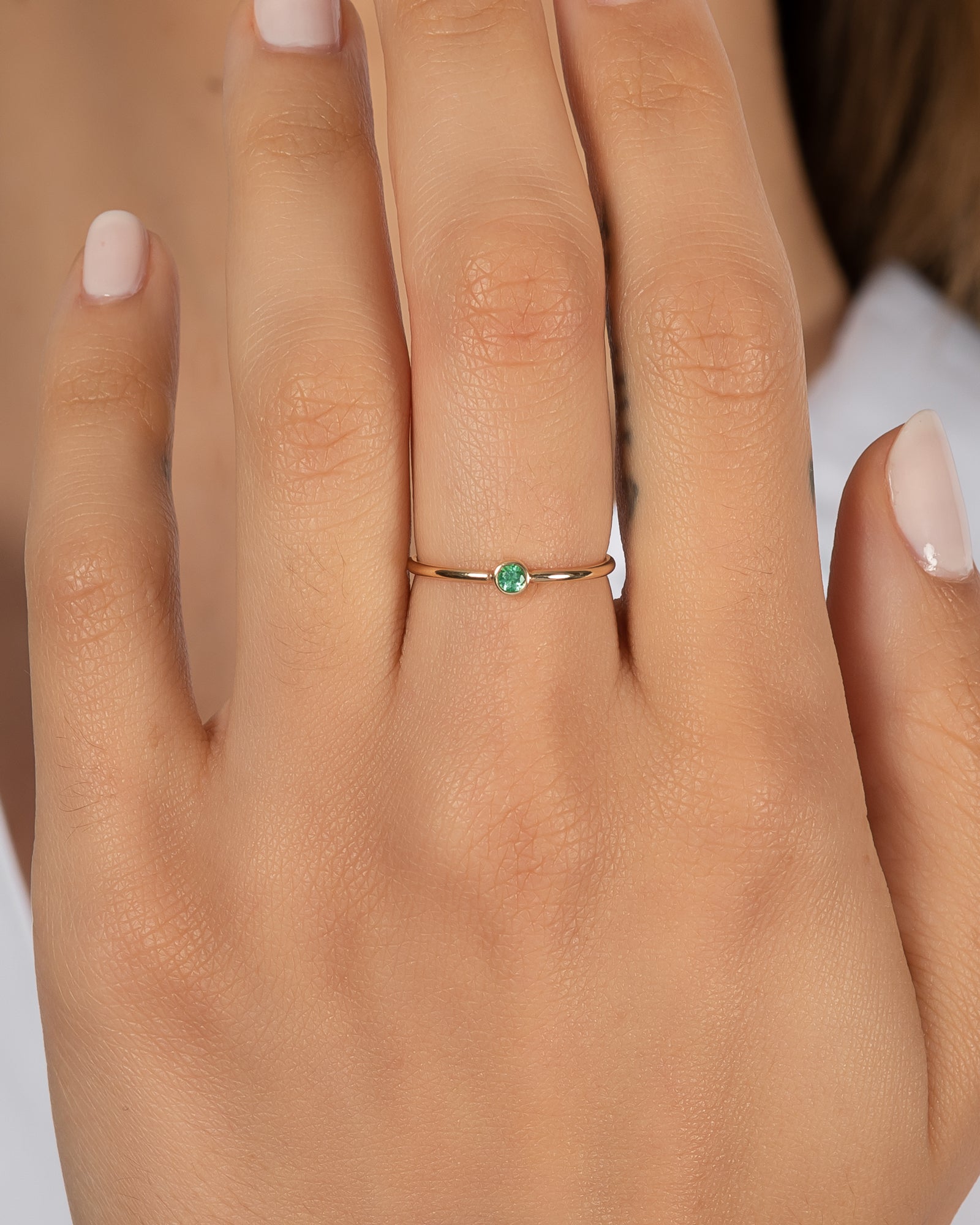 Bezel Birthstone Ring Personalized Zoe Lev Jewelry