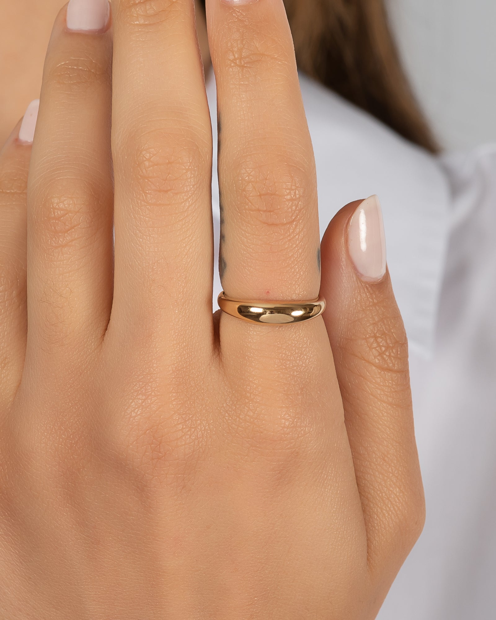 14k Gold Dome Band Ring Zoe Lev Jewelry