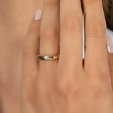 14k Gold Dome Band with Diamond Set SAMPLE SALE Zoe Lev Jewelry