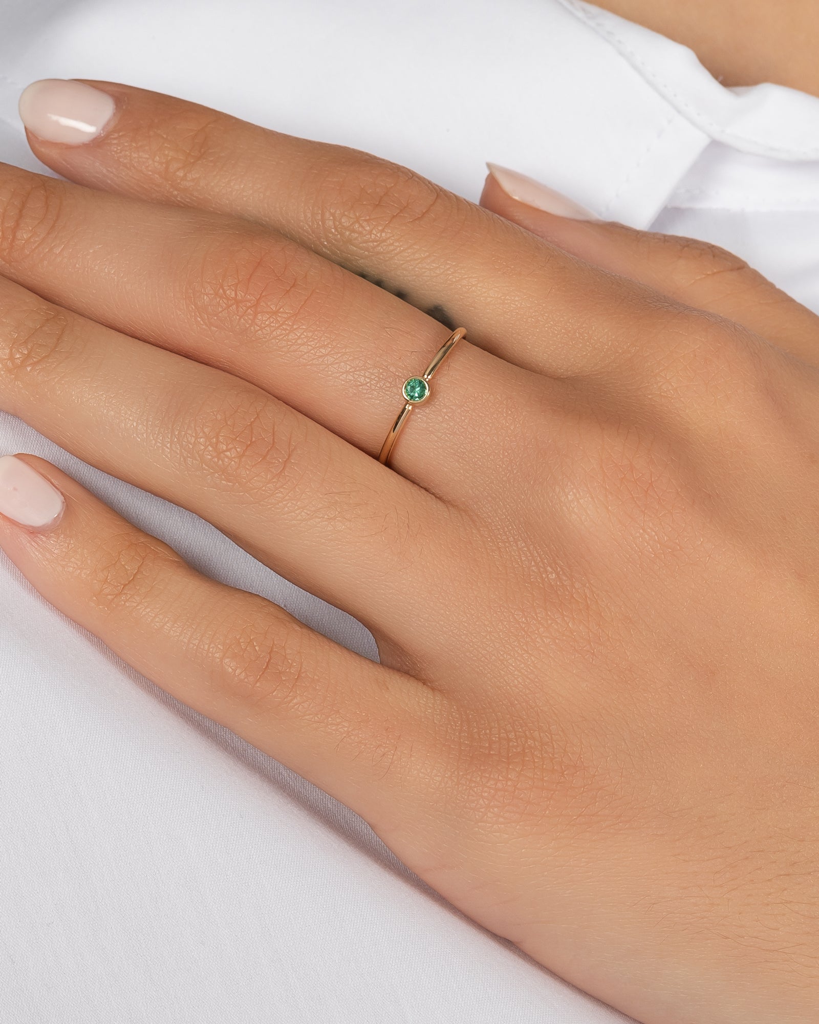 Bezel Birthstone Ring Personalized Zoe Lev Jewelry