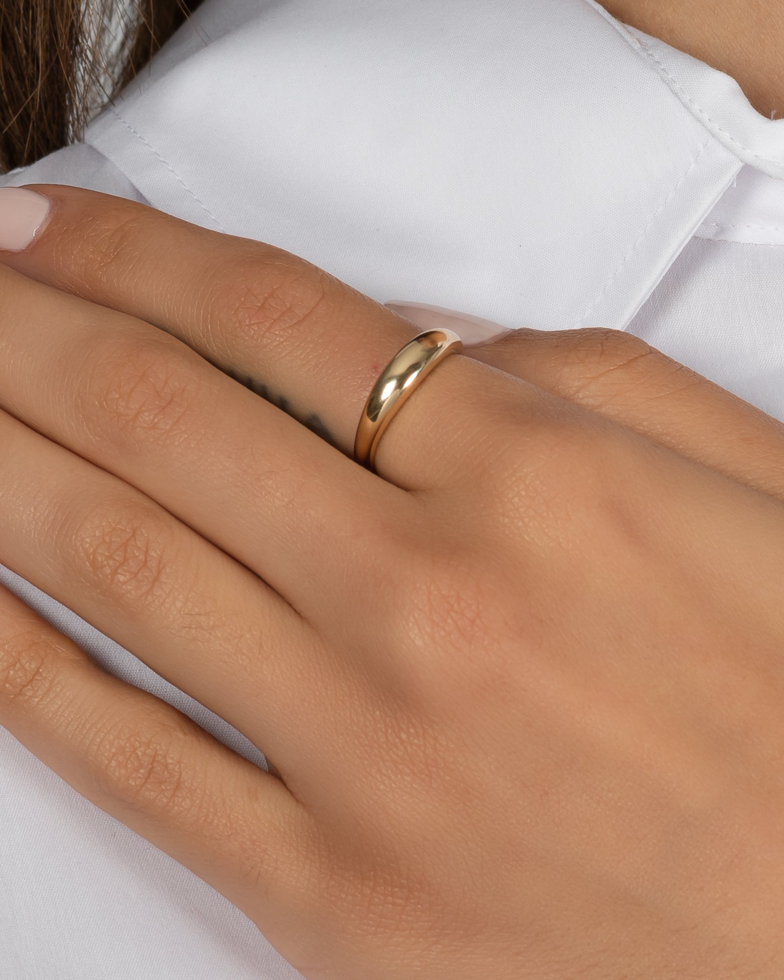 14k Gold Dome Band Ring Zoe Lev Jewelry