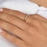 14k Gold Dome Band with Diamond Set SAMPLE SALE Zoe Lev Jewelry