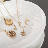 Diamond Moon Pendant SAMPLE SALE Zoe Lev Jewelry