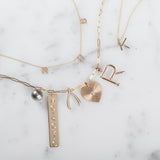 Mini Diamond Spaced Initial Necklace Personalized Zoe Lev Jewelry