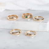 14k Gold Dome Band with Diamond Set SAMPLE SALE Zoe Lev Jewelry