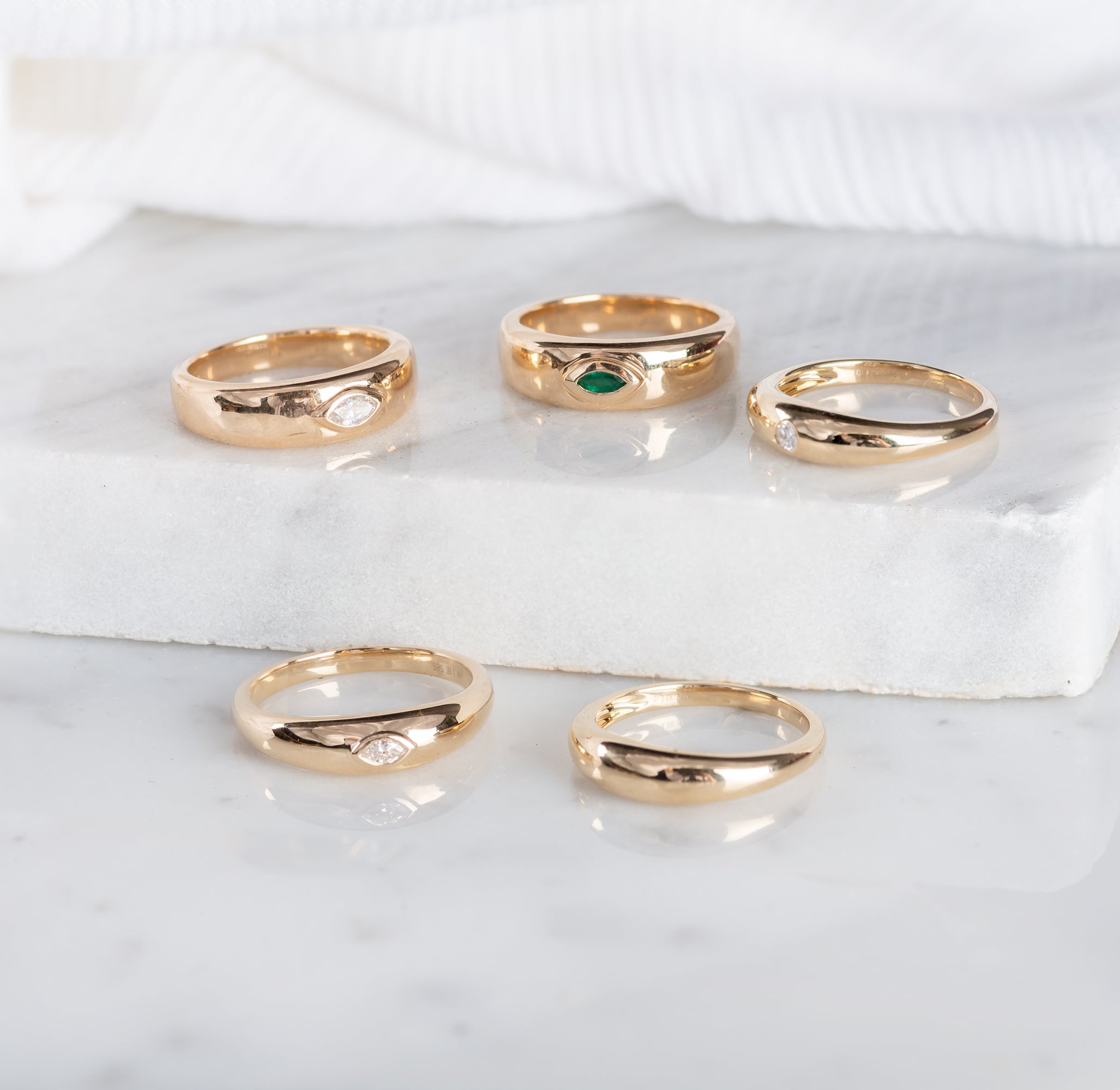 14k Gold Dome Band Ring Zoe Lev Jewelry