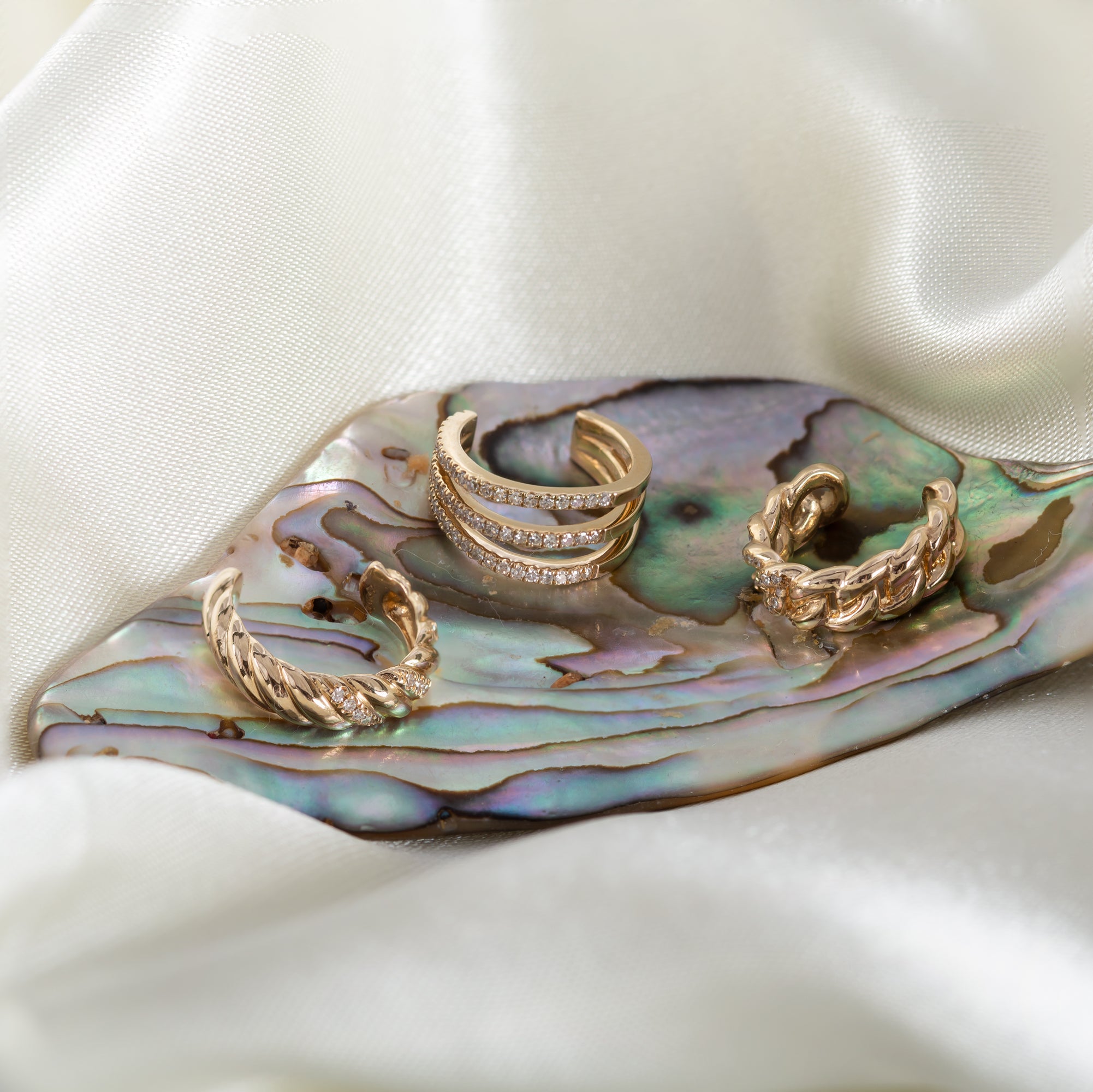 Diamond Cuban Link Ear Cuff SAMPLE SALE Zoe Lev Jewelry