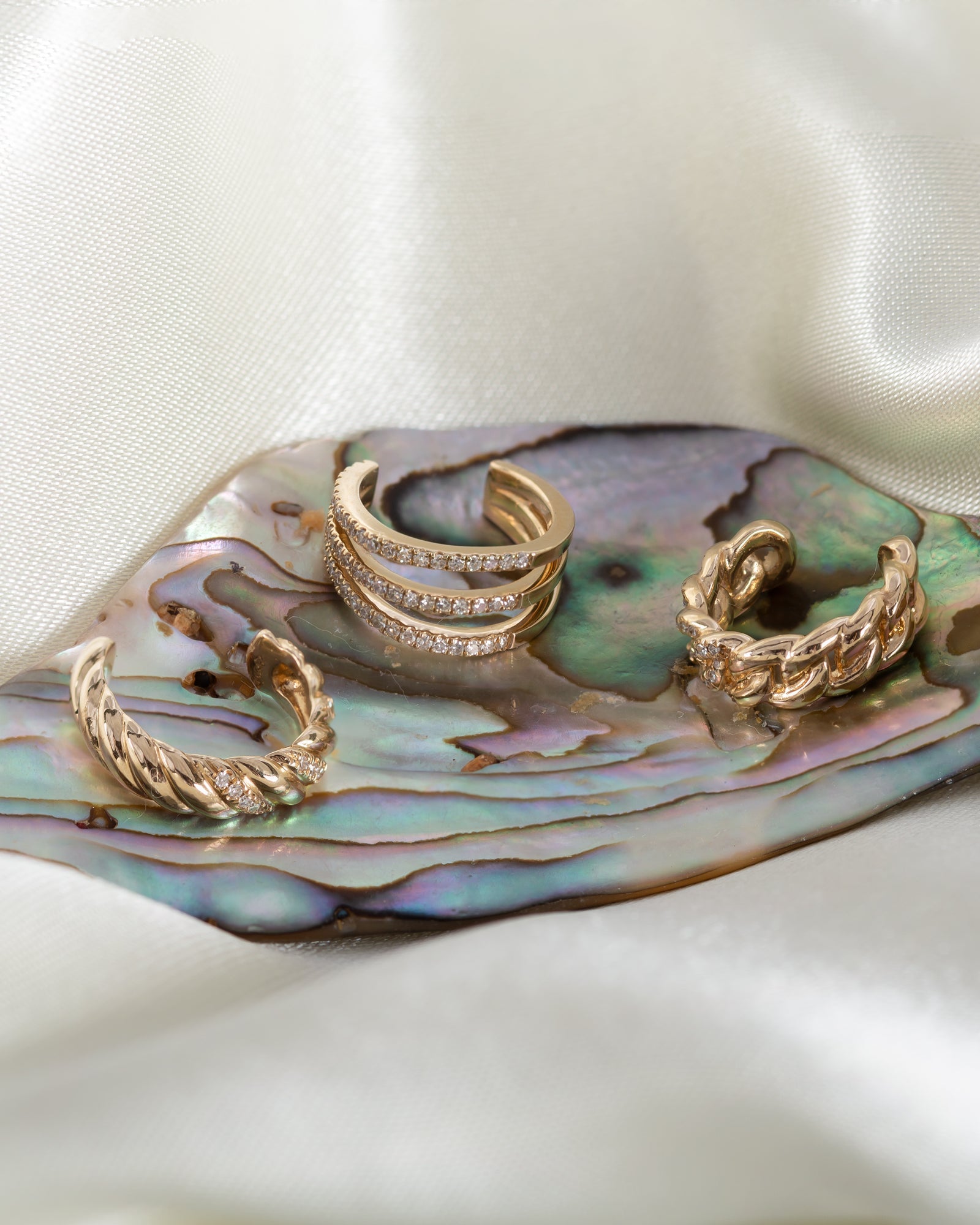 Triple Diamond Ear Cuff Zoe Lev Jewelry