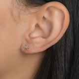 14k Yellow Gold Diamond Palm Tree Stud Earrings SAMPLE SALE Zoe Lev Jewelry
