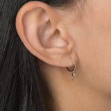 Diamond Huggie Earrings with Drop Duo Hoops & Huggies Zoe Lev Jewelry
