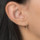 Diamond Huggie Earrings with Drop Duo Hoops & Huggies Zoe Lev Jewelry