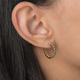 14K Gold Twist Huggie Earrings Hoops & Huggies Zoe Lev Jewelry
