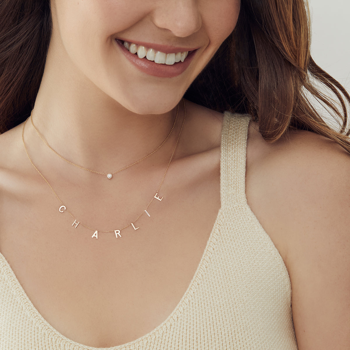 Large Bezel Diamond Necklace