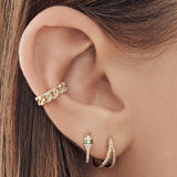 Diamond Split Huggie Earrings Hoops & Huggies Zoe Lev Jewelry