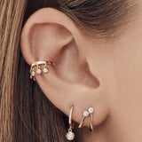 14k Gold Ear Cuff with Diamond Fringes Zoe Lev Jewelry