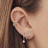 Diamond Duo Half Huggie Earrings SAMPLE SALE Zoe Lev Jewelry