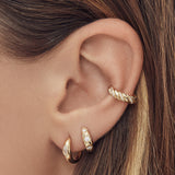 Diamond Domed Starburst Huggie Earrings Hoops & Huggies Zoe Lev Jewelry