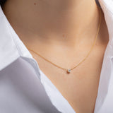 Large Bezel Diamond Necklace Zoe Lev Jewelry