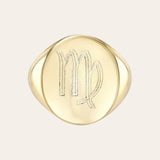 Large Zodiac Signet Ring Personalized Zoe Lev Jewelry