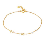 Mini Diamond Initial Bracelet Personalized Zoe Lev Jewelry