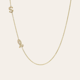 Mini Diamond Asymmetrical Script Initial Necklace Personalized Zoe Lev Jewelry