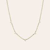 Mini 3 Prong Graduated Diamond Necklace SAMPLE SALE Zoe Lev Jewelry