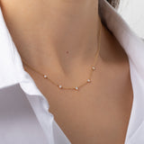 Mini 3 Prong Graduated Diamond Necklace SAMPLE SALE Zoe Lev Jewelry