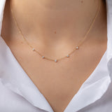 Mini 3 Prong Graduated Diamond Necklace SAMPLE SALE Zoe Lev Jewelry